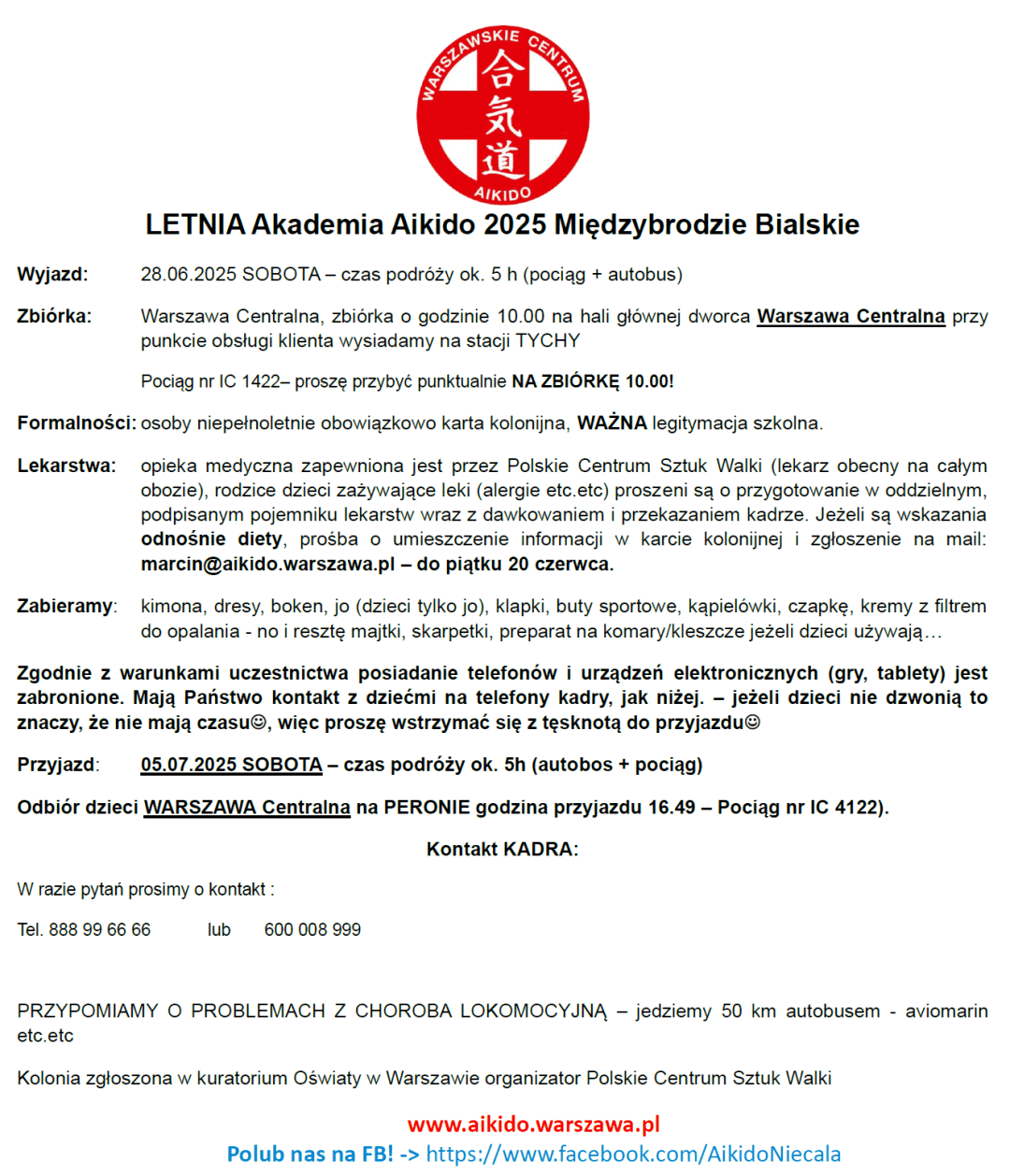 Szczegóły obozu 2023 WCA