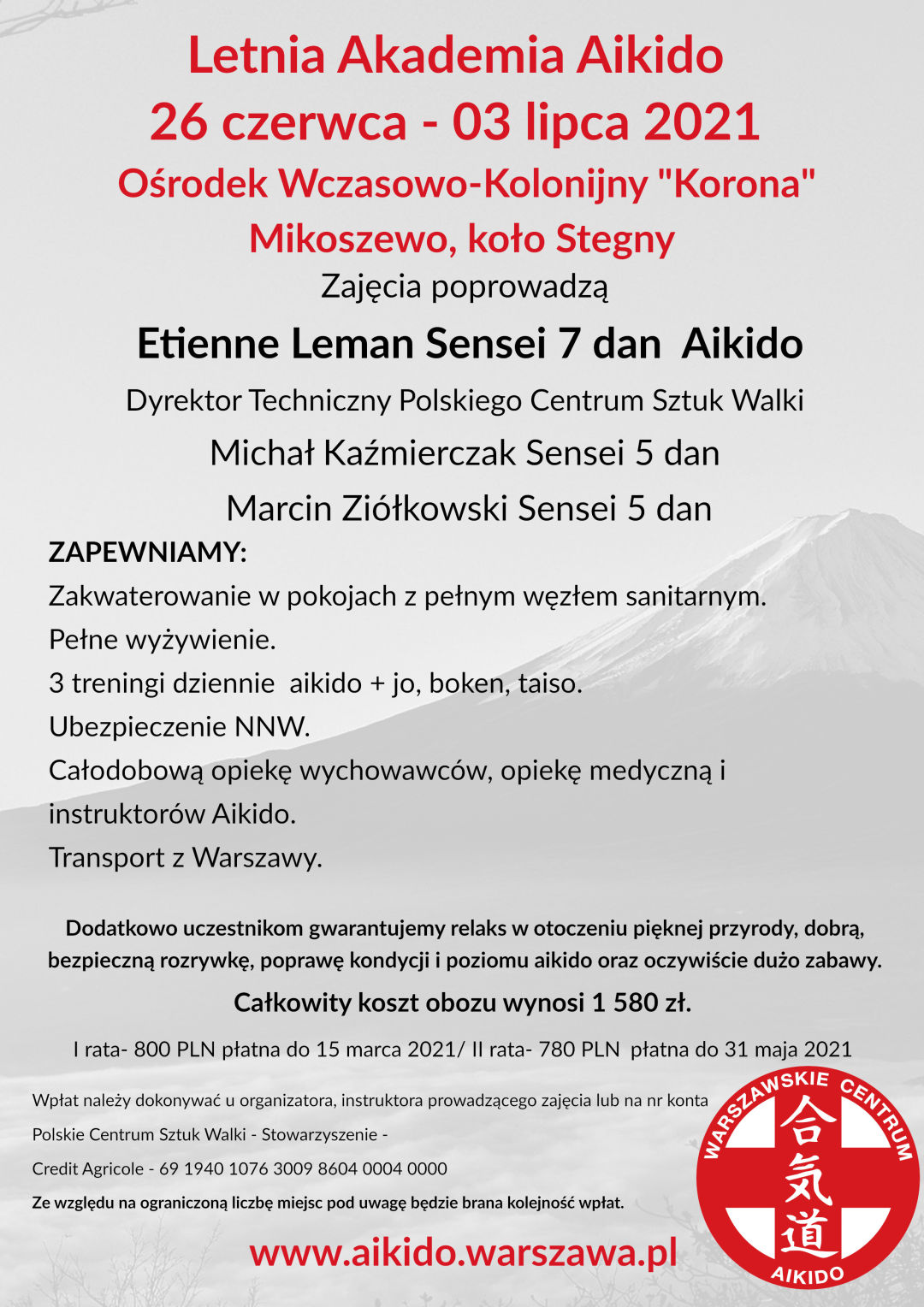 Szczegóły obozu 2021 WCA